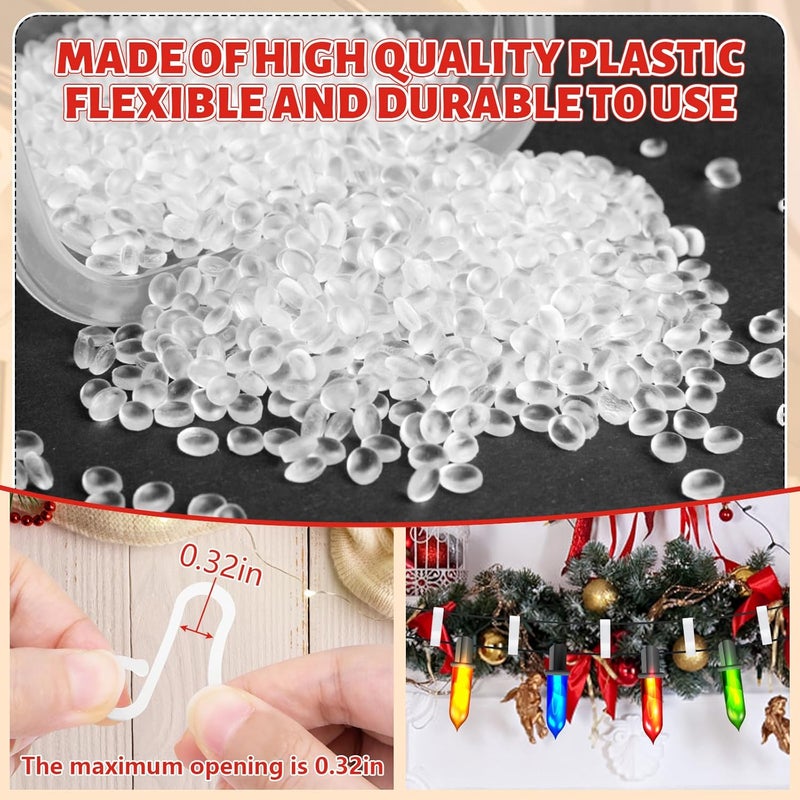 SelfTek 120 PCS Christmas Light Clips Outdoor, Gutter Clips for Hanging Outdoor Lights, Gutter Hooks Hanging String Lamp Holder Mount to Shingles for Roofline, House, Xmas Tree Decor (White) - Image 3